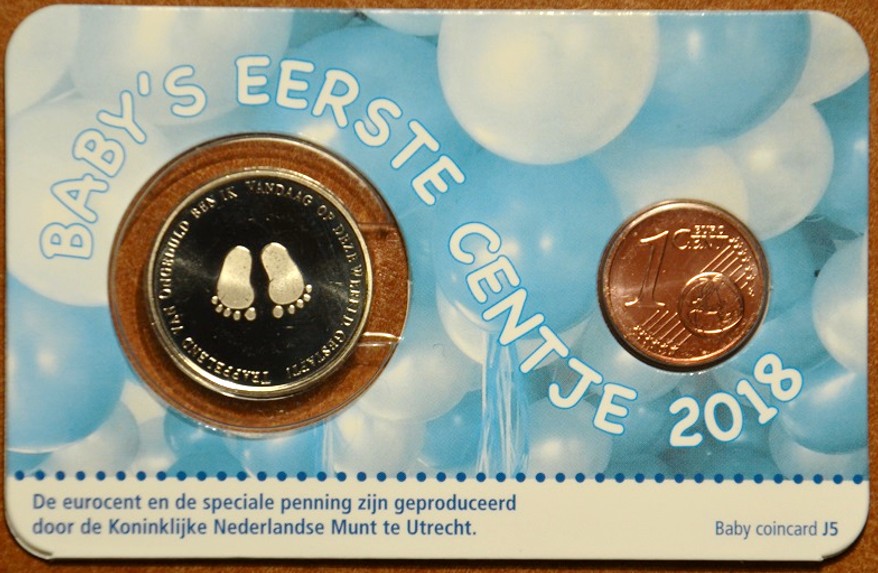 1 cent Holandsko 2018 - Môj prvý cent - chlapec (BU)