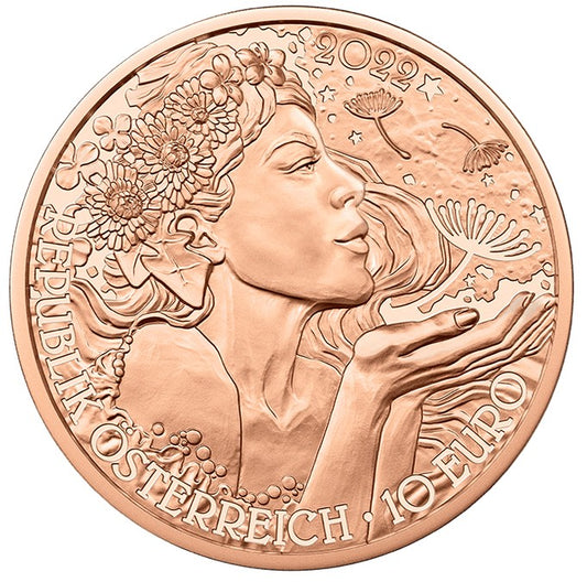 10 Euro Rakúsko 2022 - Púpavka (UNC)