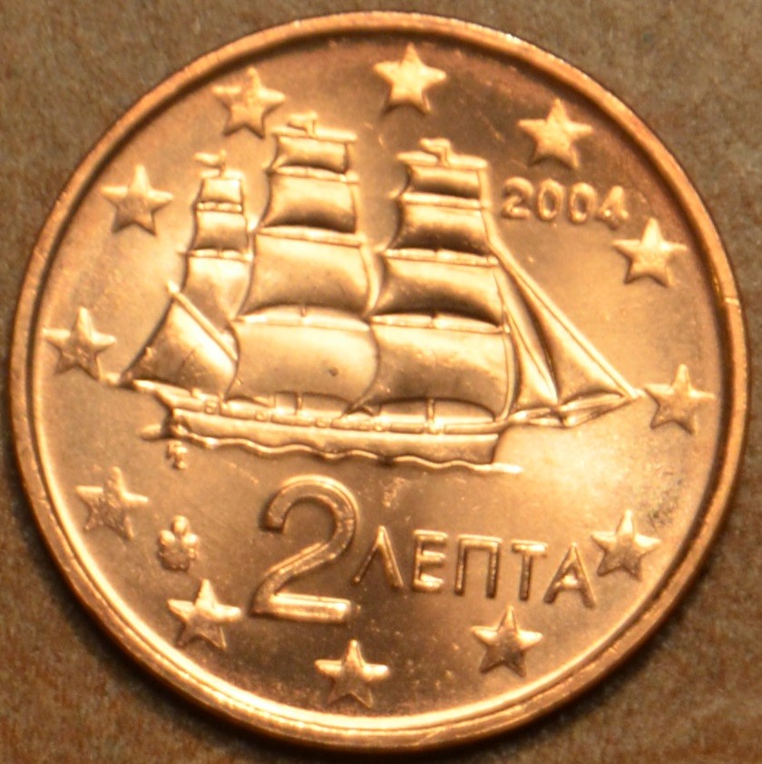 2 cent Grécko 2004 (UNC)