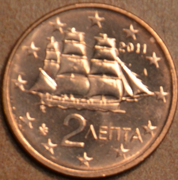 2 cent Grécko 2011 (UNC)