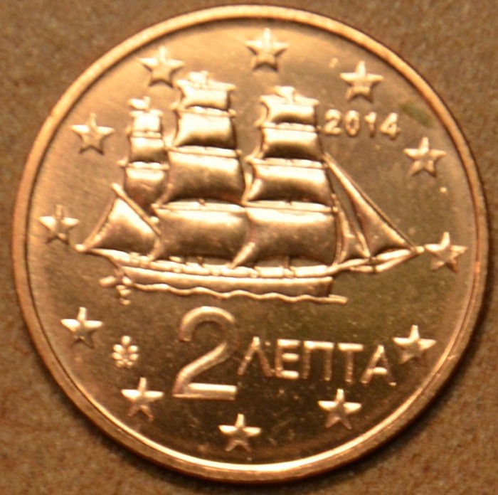 2 cent Grécko 2014 (UNC)