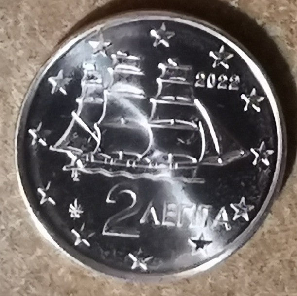 2 cent Grécko 2022 (UNC)