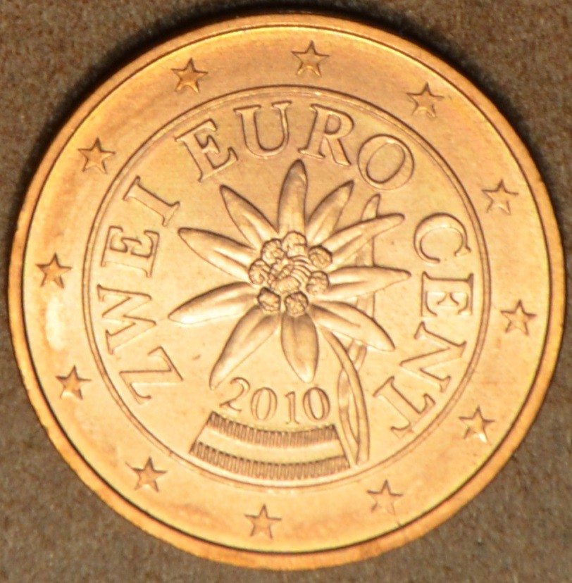 2 cent Rakúsko 2010 (UNC)