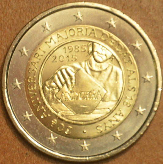2 Euro Andorra 2015 - 30. výročie stanovenia veku plnoletosti (BU)