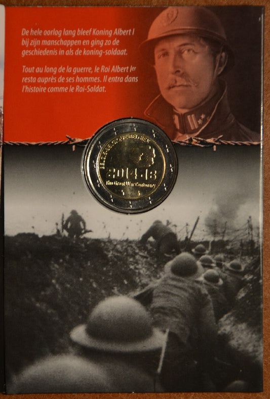2 Euro Belgicko 2014 - 100. výročie prvej svetovej vojny (BU karta)