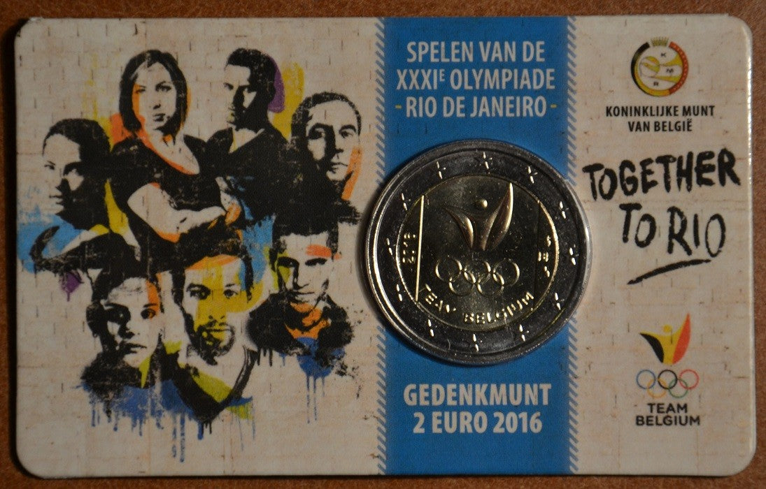 2 Euro Belgicko 2016 - Olympijský team Belgicka (BU karta - holandská strana)