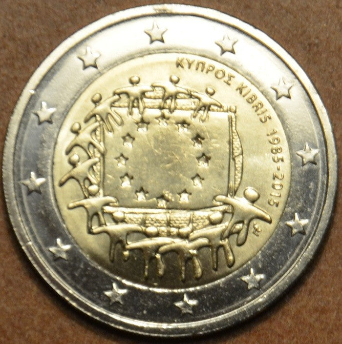 2 Euro Cyprus 2015 - 30 rokov Europskej vlajky (UNC)