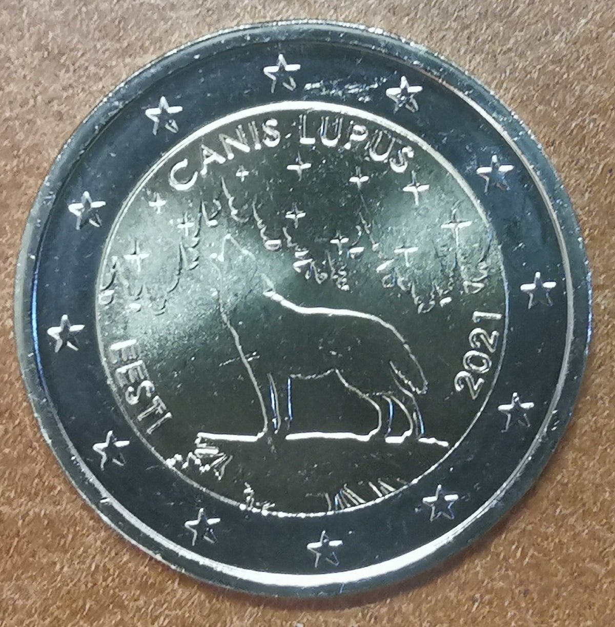 2 Euro Estónsko 2021 - Vlk (UNC)