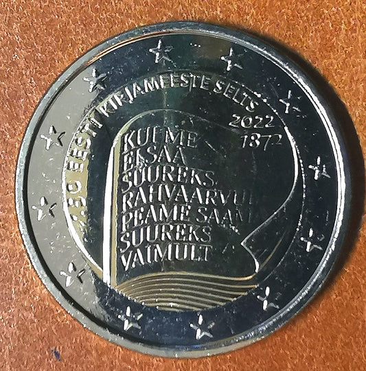 2 Euro Estónsko 2022 - Spoločnosť estónskych literátov (UNC)