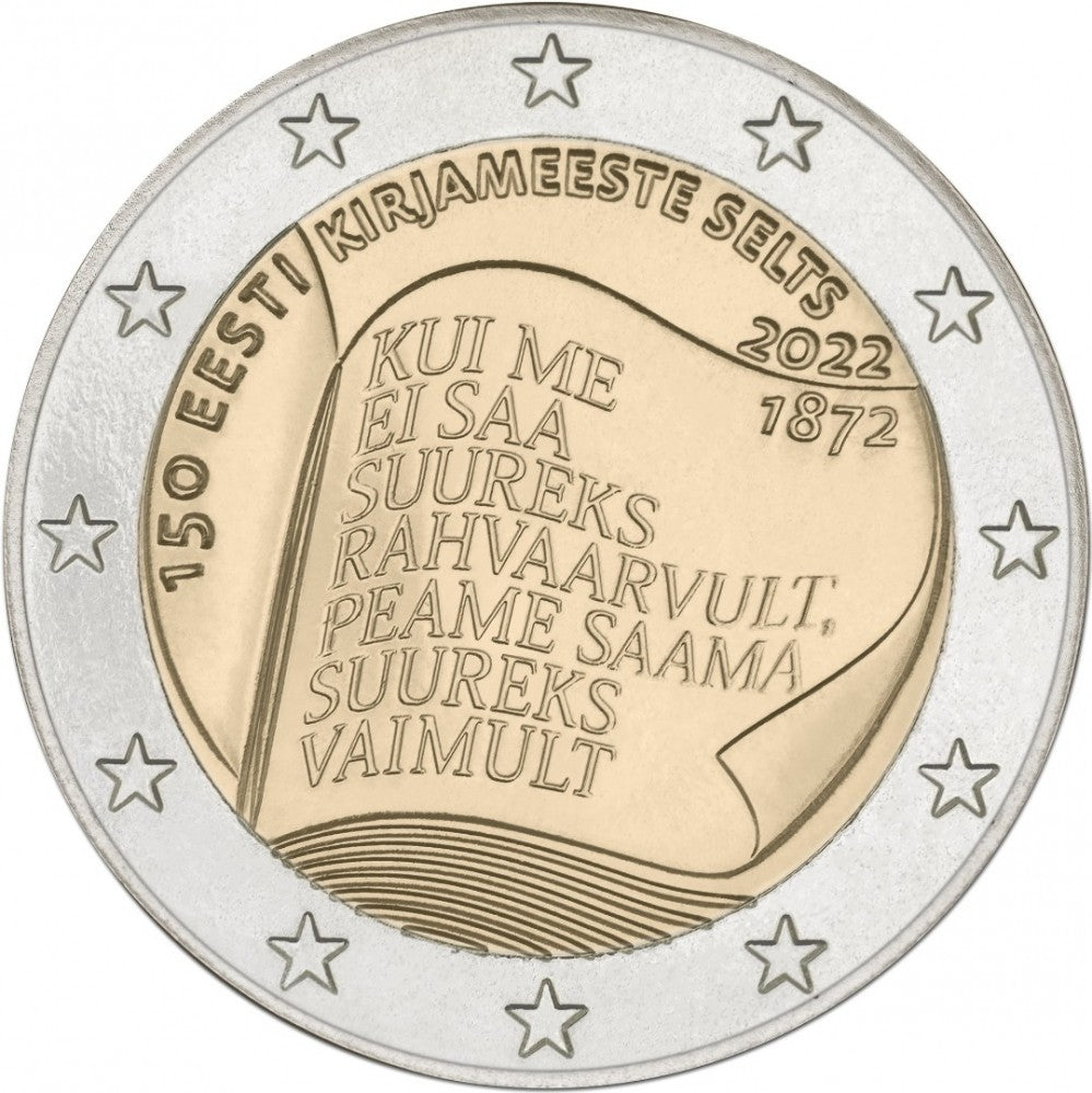 2 Euro Estónsko 2022 - Spoločnosť estónskych literátov (UNC)