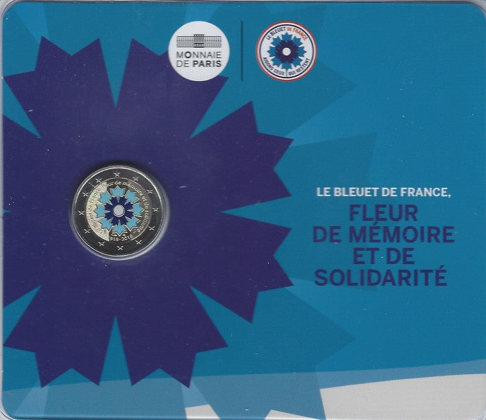2 Euro Francúzsko 2018 - Bleuet de France (francúzska nevädza) (BU)