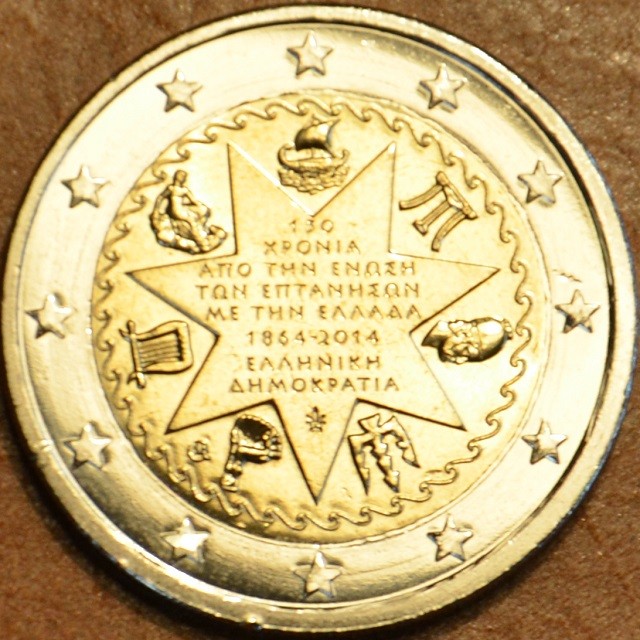 2 Euro Grécko 2014 - 150. výročie únia Grécka a Iónskych ostrovov (UNC)