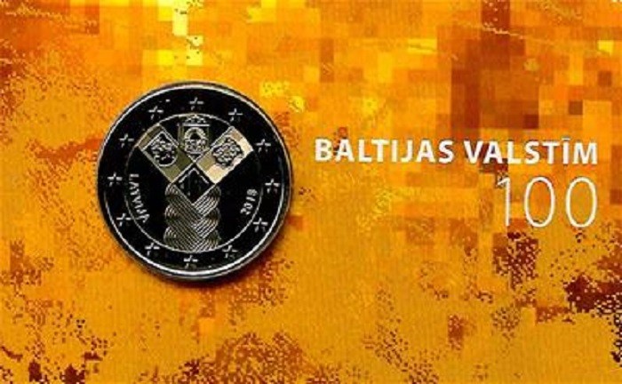 2 Euro Lotyšsko 2018 - 100 rokov nezávislosti pobaltských krajín (BU karta)