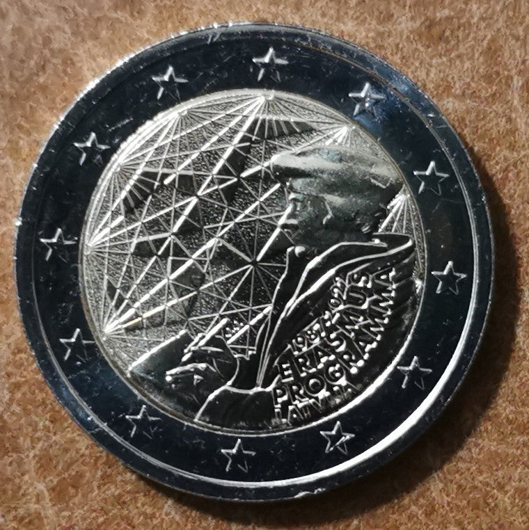 2 Euro Lotyšsko 2022 - Erasmus program - 35. výročie vzniku (UNC)