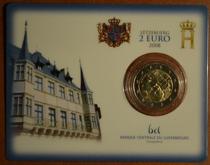 2 Euro Luxembursko 2008 - Henri a zámok „Château de Berg“ (BU karta)