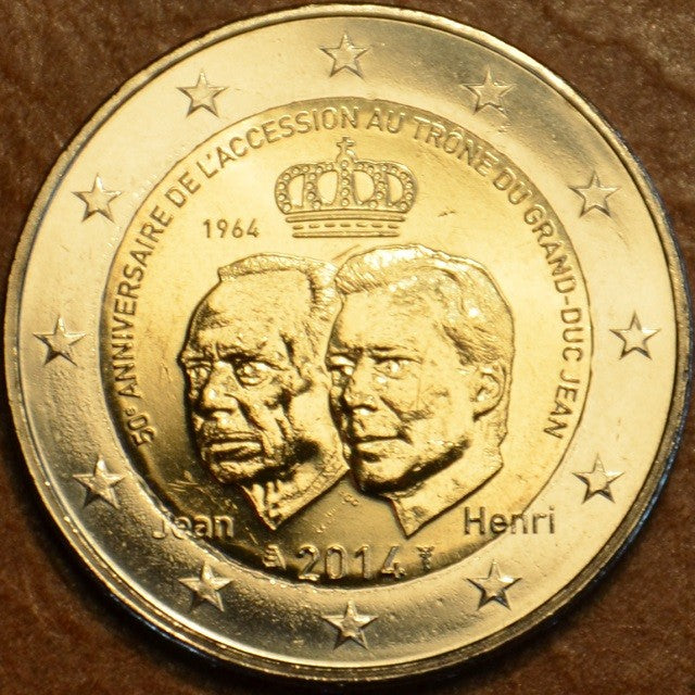 2 Euro Luxembursko 2014 - 50. výročie nastúpenia Jeana Luxemburského na trón (UNC)