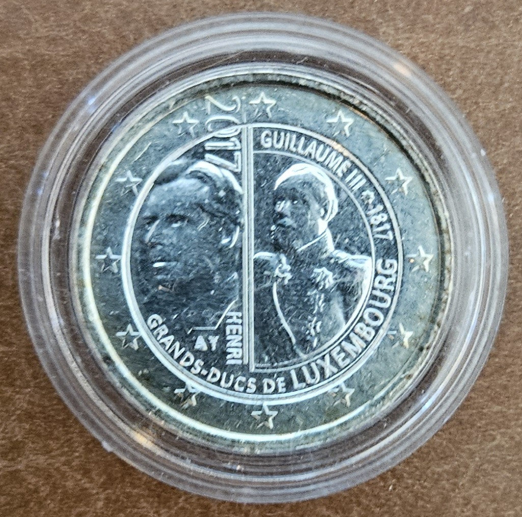2 Euro Luxembursko 2017 - Veľkovojvoda Viliam III (postriebrená UNC)