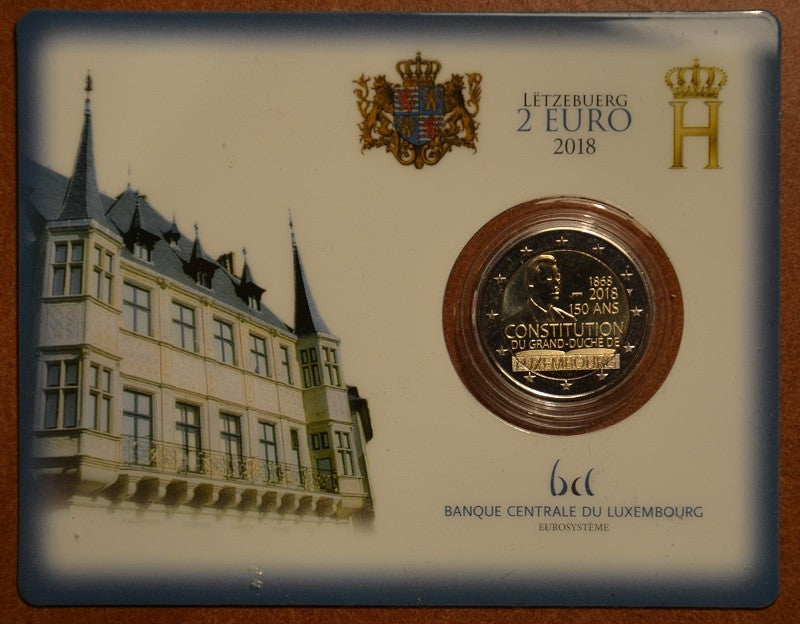 2 Euro Luxembursko 2018 - 150. výročie ústavy (BU karta)