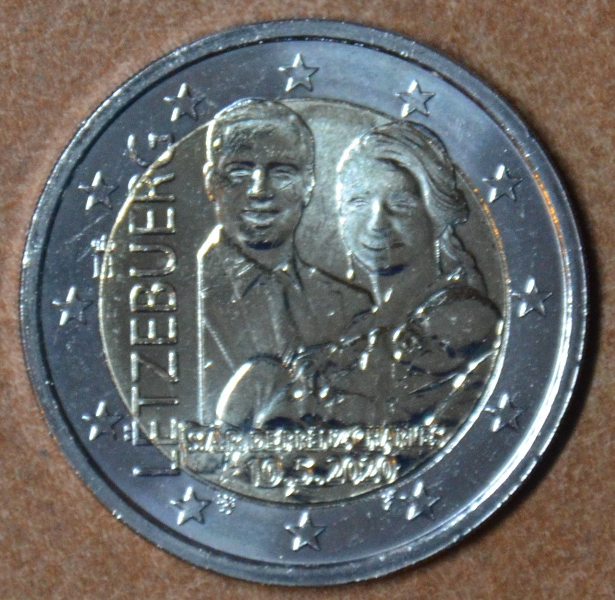 2 Euro Luxembursko 2020 - Narodenie princa Charlesa verzia relief/lev (UNC)