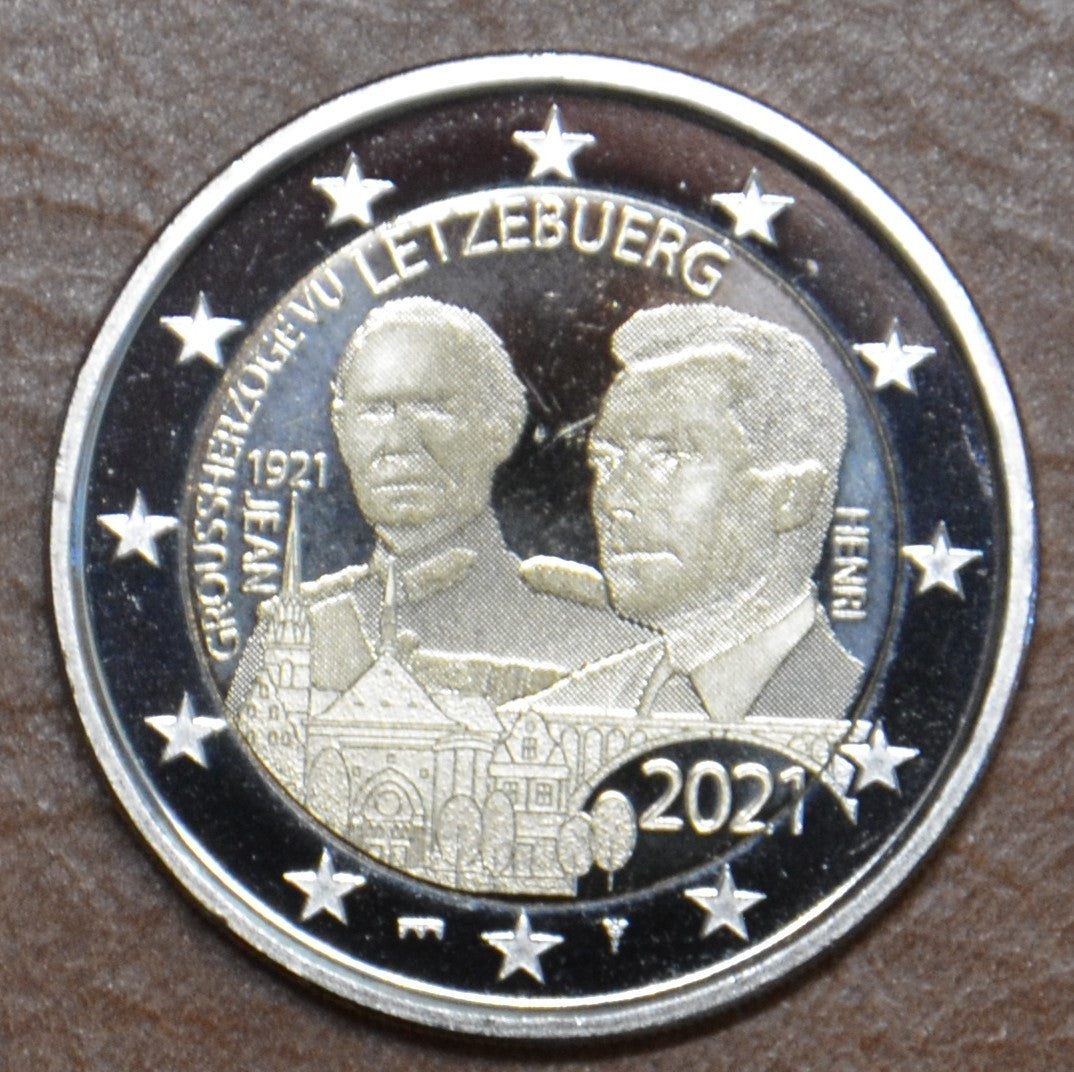 2 Euro Luxembursko 2021 - 100. výročie narodenia veľkovojvodu Jeana verzia foto/most (BU)