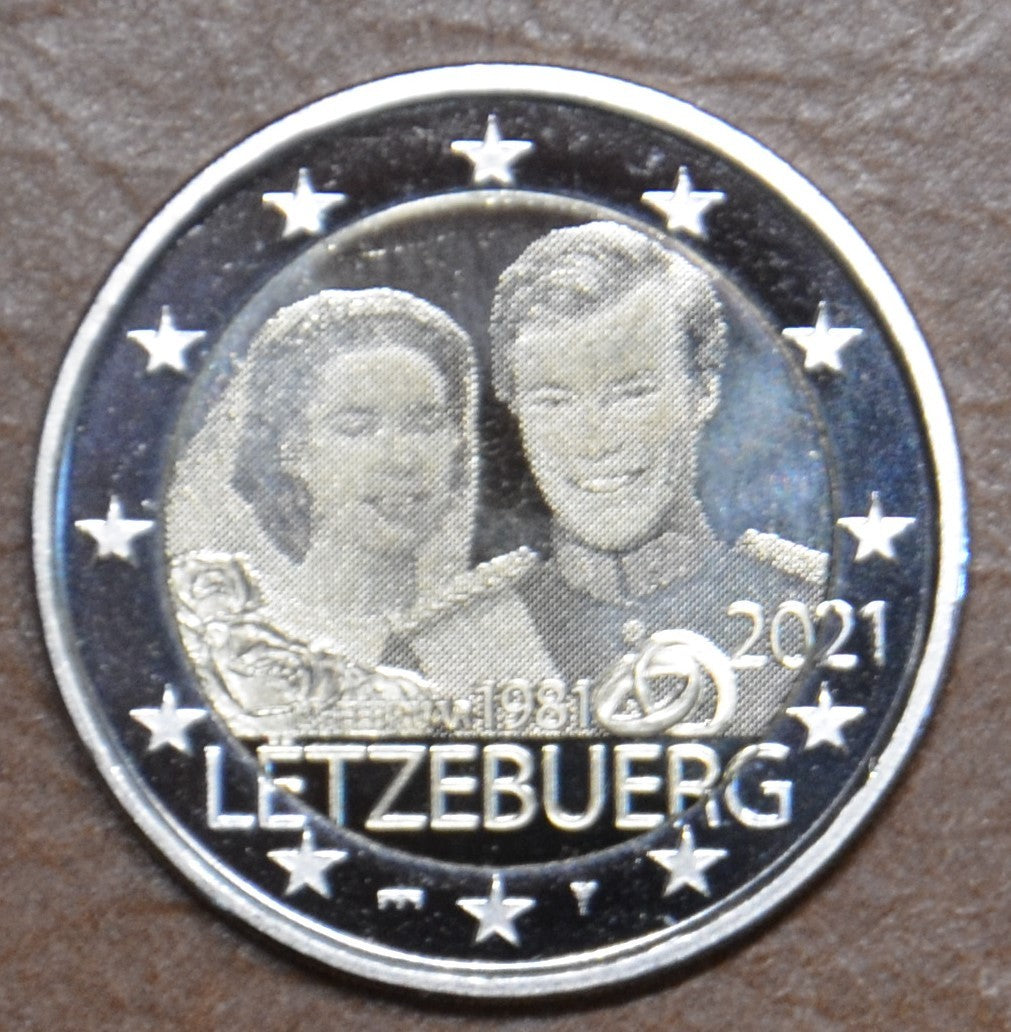 2 Euro Luxembursko 2021 - 40. výročie sobáša Márie Terézie a Henri verzia foto/most (BU)