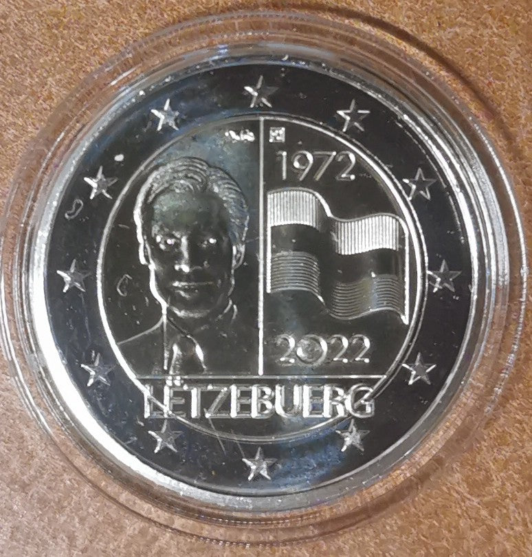 2 Euro Luxembursko 2022 - Vlajka Luxemburska (BU so značkou MdP)