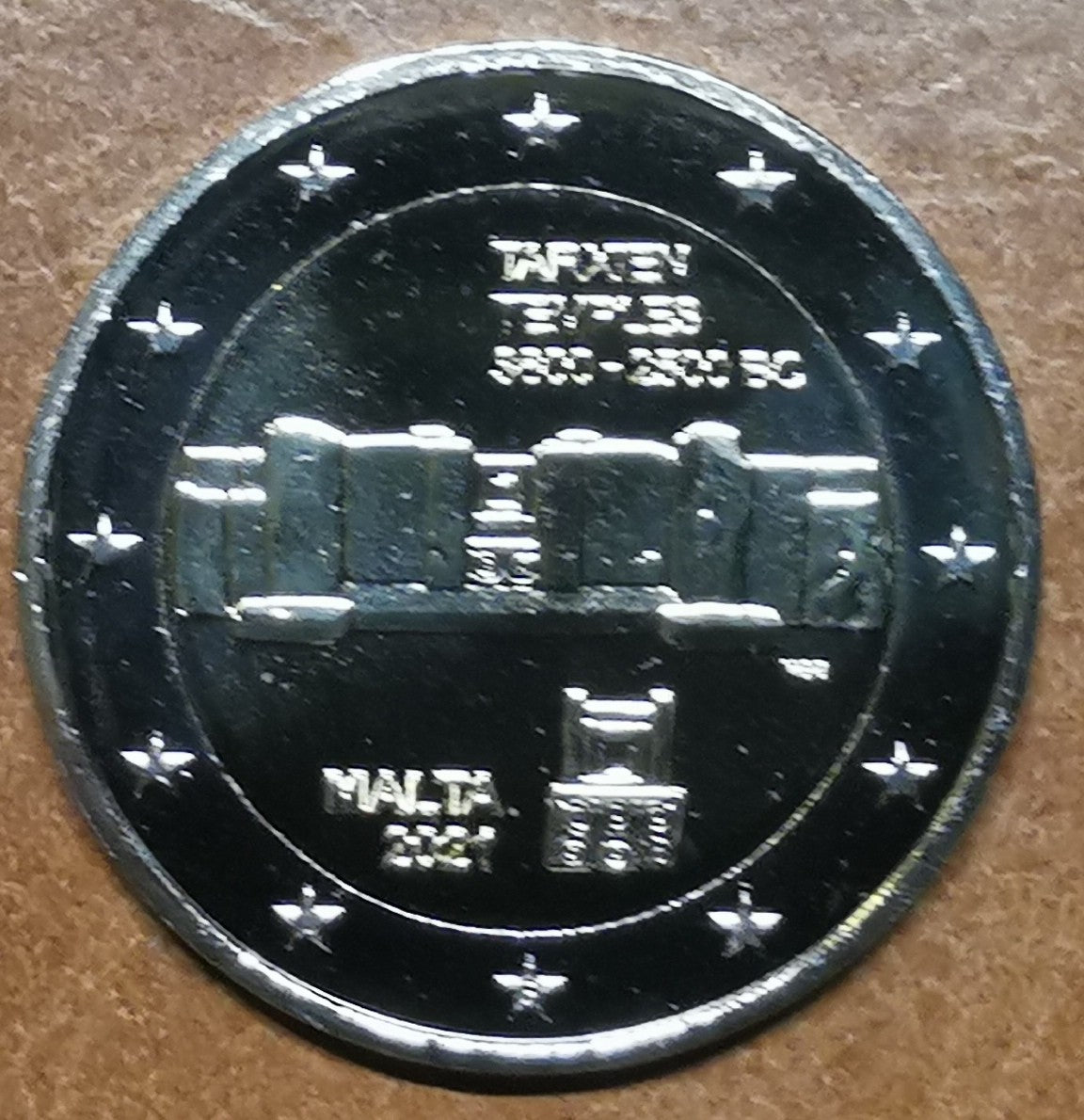 2 Euro Malta 2021 - značka "F" - Tarxien (UNC)