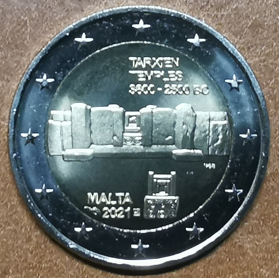 2 Euro Malta 2021 - značka francúzskej mincovne - Tarxien (UNC)