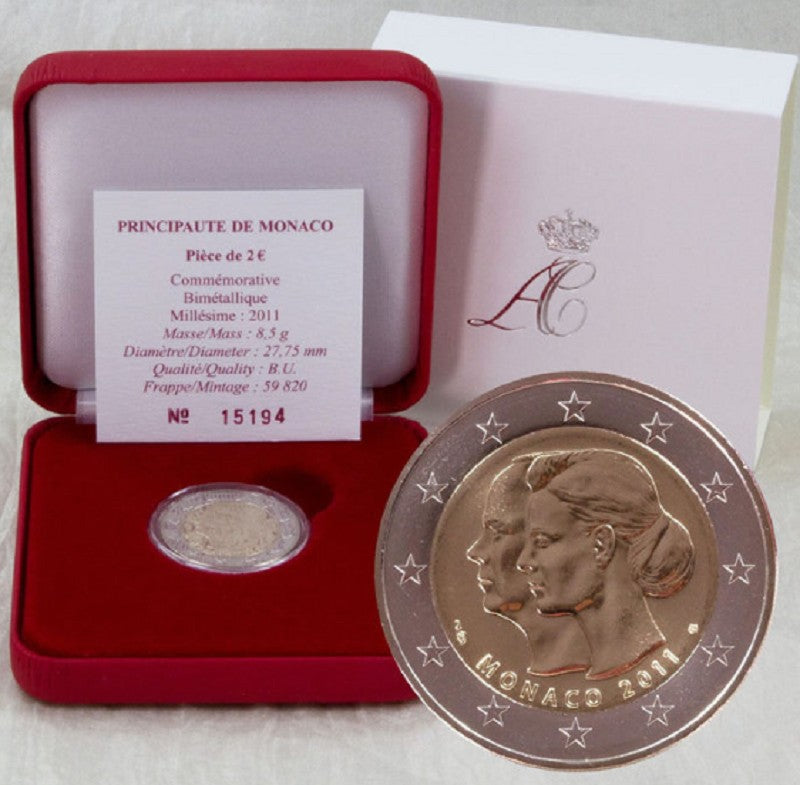 2 Euro Monaco 2011 - Svadba Princa Alberta a Charlene Wittstock (BU)