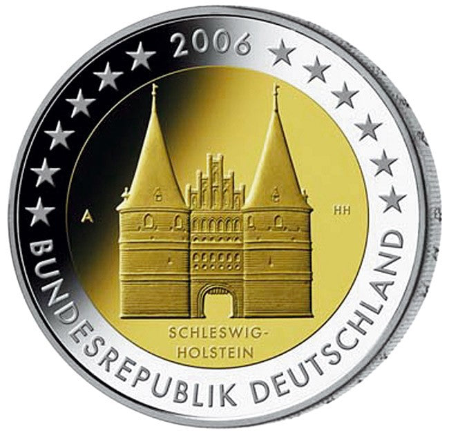 2 Euro Nemecko 2006 "J" Holstentor v Lübecku / Schleswig-Holstein (UNC)