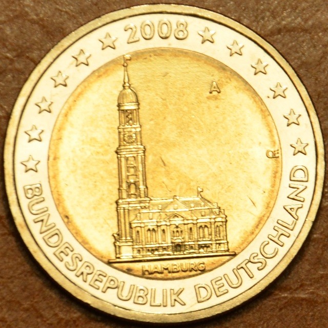 2 Euro Nemecko 2008 "A" Hamburg: kostol sv. Michala (UNC)