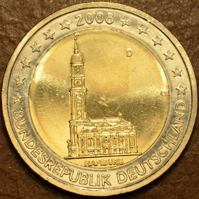 2 Euro Nemecko 2008 "D" Hamburg: kostol sv. Michala (UNC)