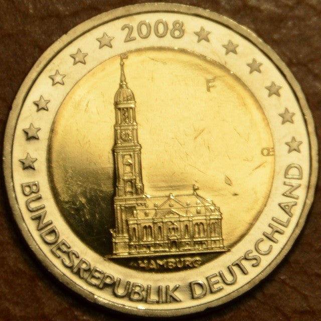2 Euro Nemecko 2008 "F" Hamburg: kostol sv. Michala (UNC)