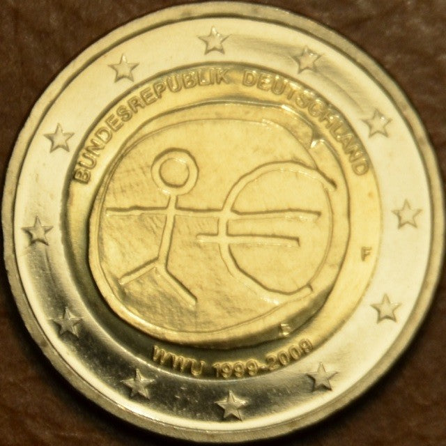 2 Euro Nemecko 2009 "F" 10. výročie hospodárskej a menovej únie (UNC)