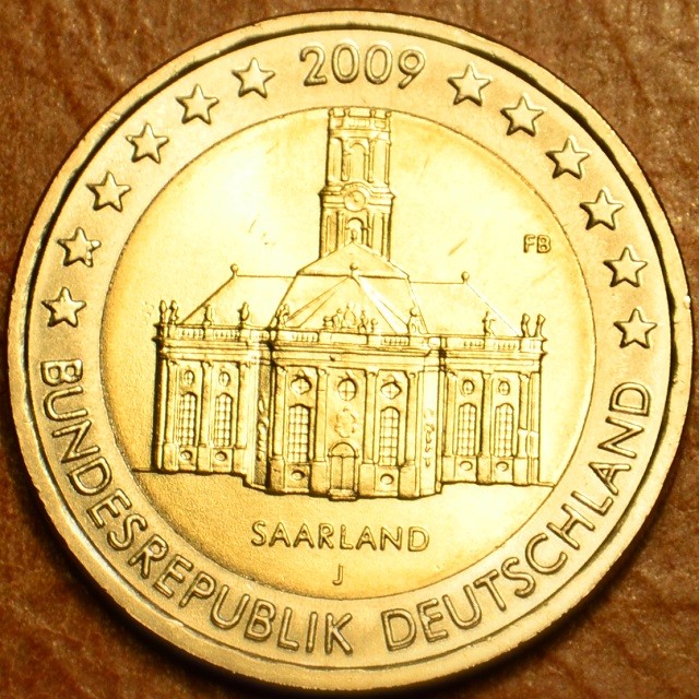 2 Euro Nemecko 2009 "J" Sársko: Kostol Ludwigskirche (UNC)