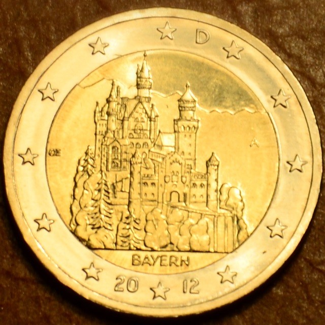 2 Euro Nemecko 2012 "A" Bavorsko: Neuschwanstein (UNC)