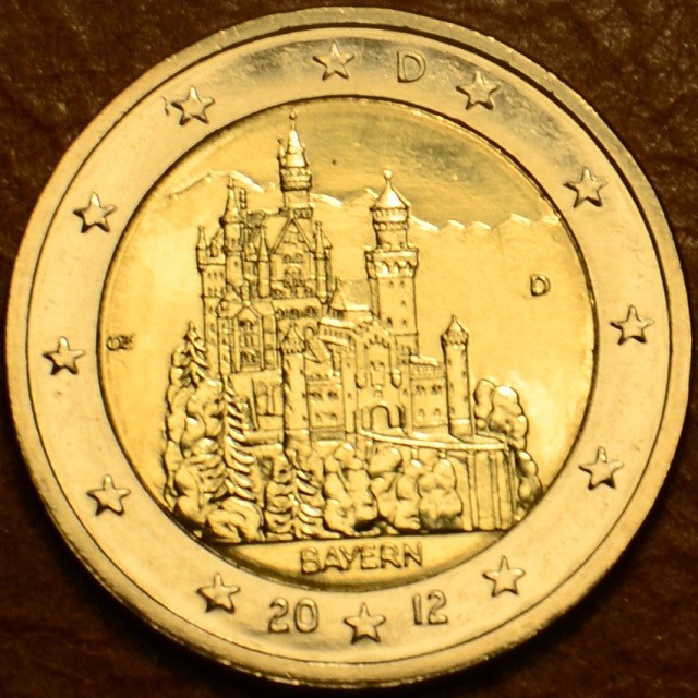 2 Euro Nemecko 2012 "D" Bavorsko: Neuschwanstein (UNC)