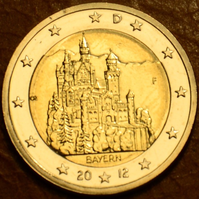 2 Euro Nemecko 2012 "F" Bavorsko: Neuschwanstein (UNC)