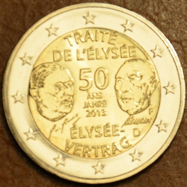 2 Euro Nemecko 2013 "F" 50. výročie Elizejskej zmluvy (UNC)