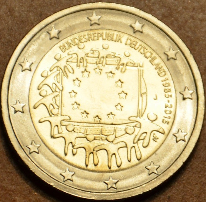 2 Euro Nemecko 2015 "J" 30 rokov Europskej vlajky (UNC)
