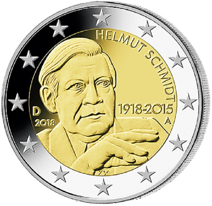 2 Euro Nemecko 2018 "A" Helmut Schmidt (UNC)