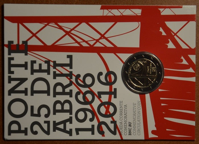 2 Euro Portugalsko 2016 - 50 rokov od vybudovania prvého mostu spájajúceho oba brehy rieky Tejo (BU karta)