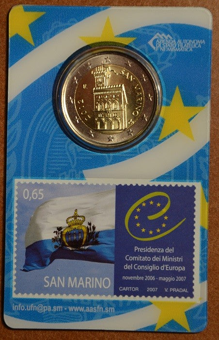 2 Euro San Marino 2012 - Dom vlády (BU karta so známkou)