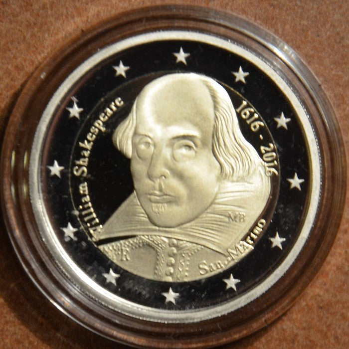 2 Euro San Marino 2016 - 400. výročie úmrtia Williama Shakespeara (Proof)