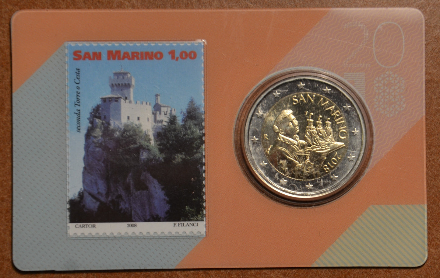 2 Euro San Marino 2018 - Svätý Marinus (BU so známkou)