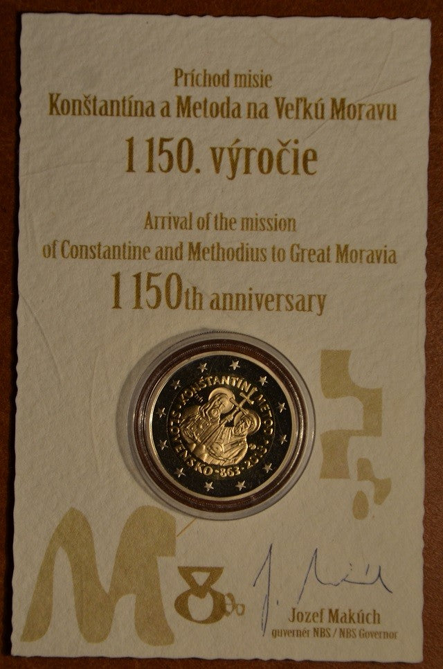 2 Euro Slovensko 2013 - Príchod byzantskej misie sv. Cyrila a sv. Metoda na Veľkú Moravu - 1150. výročie (Proof)