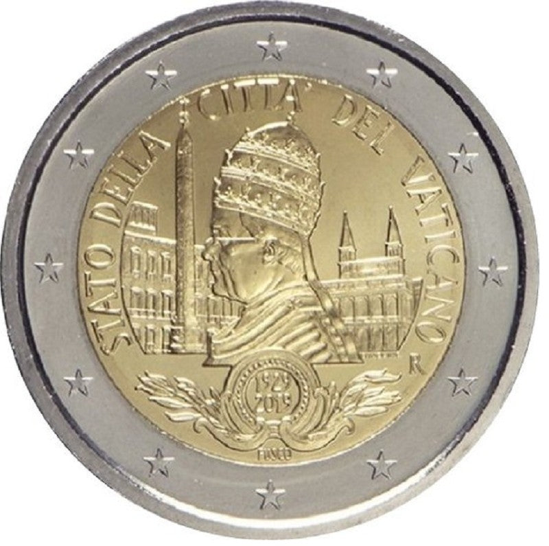 2 Euro Vatikán 2019 - 90. výročie založenia Vatikánskeho štátu (UNC bez foldra)
