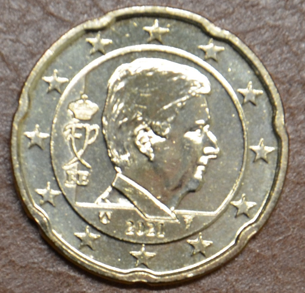 20 cent Belgicko 2021 - Kráľ Filip (UNC)