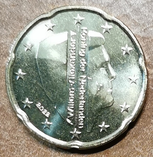 20 cent Holandsko 2022 - Kráľ Willem Alexander (UNC)