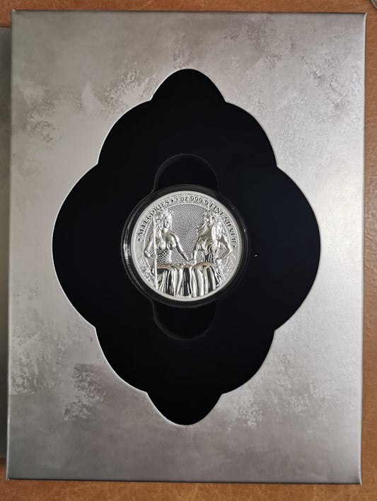 25 Mark Germania 2021 - Allegories: Austria & Germania (5 oz Ag)